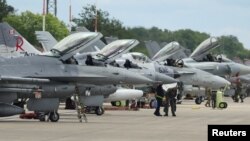 Винищувачі НАТО на американській базі Рамштайн, Німеччина, 6 червня 2024. REUTERS/Thilo Schmuelgen