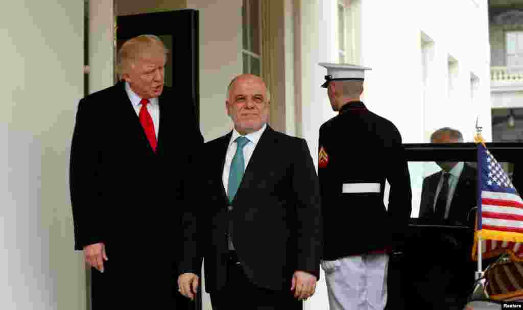 Firai Ministan kasar Iraqi Haider al-Abadi ya gana da takwaran aikinsa na Amurka Donald Trump a Fadar White House, inda suka tattauna kan al'amuran huldodin da suka shafi kasashensu, a ranar Litinin 20 ga watan Maris 2017.