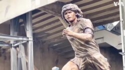 An kaddamar da mutum-mutumin Maradona a Naples Ranar Da Ya Cika Shekara Da Rasuwa