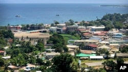 FILE - Ships are docked near Honiara, the capital of the Solomon Islands, Nov. 24, 2018. The United States reopened an embassy in the Solomon Islands on Wednesday in its latest move to counter China's push into the Pacific.