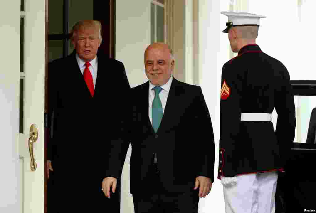 Firai Ministan kasar Iraqi Haider al-Abadi ya gana da takwaran aikinsa na Amurka Donald Trump a Fadar White House, inda suka tattauna kan al'amuran huldodin da suka shafi kasashensu, a ranar Litinin 20 ga watan Maris 2017.