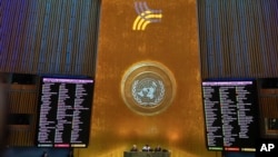 A vote on a draft resolution is taken during the Summit of the Future, Sept. 22, 2024 at U.N. headquarters.