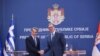 Premijer Grčke Kirijakos Micotakis i predsednik Srbije Aleksandar Vučić (REUTERS/Djordje Kojadinovic)