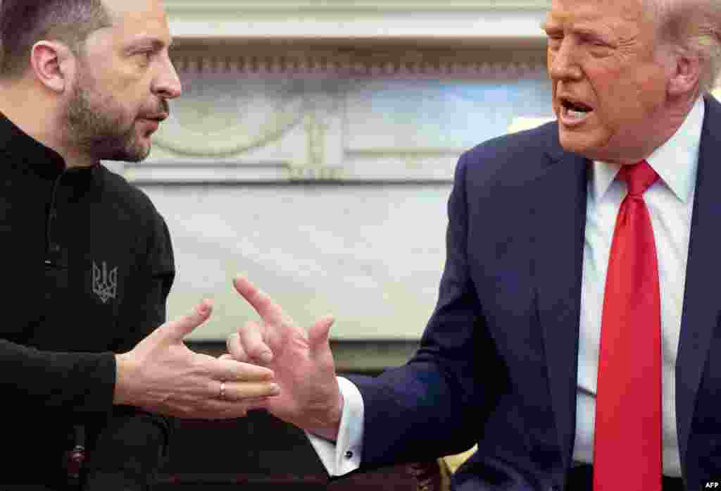 Американскиот претседател Доналд Трамп и претседателот на Украина Володимир Зеленски се сретнаа во Овалната соба во Белата куќа. Зеленски и Трамп отворено се судрија на средбата на која требаше да потпишат договор за споделување на рудните богатства на Украина.