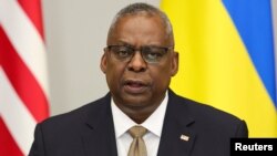 Голова Пентагону США Ллойд Остін на засіданні Міжнародної контактної групи з оборони України, 11 жовтня 2023. Olivier Matthys/Pool via REUTERS