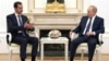 Presiden Rusia Vladimir Putin dan Presiden Suriah Bashar al-Assad di Kremlin, Moskow, Rusia, 13 September 2021. (Sputnik/Mikhail Klimentyev/Kremlin via REUTERS)