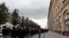 Participants attend a rally in front of the Presidential Administration building in Moscow, in support of Pavel Ustinov, who was sentenced to 3 1/2 years in prison for resisting police, Sept. 18, 2019.