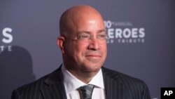 FILE - CNN President Jeff Zucker, pictured in New York, Dec. 11, 2016, says politicians' silence in light of President Donald Trump's criticism of the media is "shocking."
