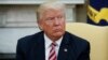 President Donald Trump talks to reporters during a meeting with Dr. Henry Kissinger, former Secretary of State and National Security Advisor under President Richard Nixon, in the Oval Office of the White House, May 10, 2017, in Washington.