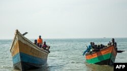 Mato mibale na lac Albert na Sebagoro, Ouganda, le 15 février 2018.