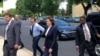 Belarusian opposition leader Sviatlana Tsikhanouskaya arrives for an interview at Voice of America headquarters in Washington, July 18, 2021.