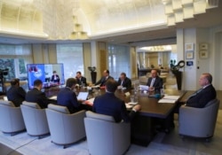 Президент Туреччини Реджеп Таїп Ердоган під час телеконференції з лідерами G20