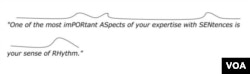Sentence intonation example from Matha Kolln's Rhetorical Grammar