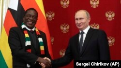 Umongameli Emmerson Mnangagwa lomongameli Vladimir Putin weRuddia