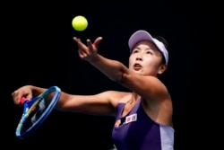 Tennis - Australian Open - First Round - Melbourne Park, Melbourne, Australia - January 21, 2020 China's Shuai Peng in action during the match against Japan's Nao Hibino REUTERS