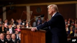 FILE - U.S. President Donald Trump addresses a joint session of Congress at the Capitol in Washington, March 4, 2025.