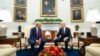 President Joe Biden meets with President-elect Donald Trump in the Oval Office of the White House, in Washington, Nov. 13, 2024.