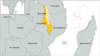 A map of Malawi shows its border with Tanzania to its northeast.