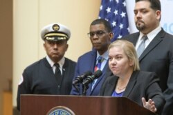 Dr. Allison Arwady, commissioner, Chicago Department of Public Health, speaks at a news conference, Jan. 24, 2020, in Chicago. A Chicago woman has become the second U.S. patient diagnosed with the dangerous new virus from China.