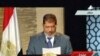 Egypt's President-elect Mohamed Morsi speaking on television.
