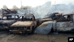 Wani yanki da Boko Haram suka kai hari a Maiduguri (Mun yi amfani da wannan hoto ne don nuna misalin kone-kone