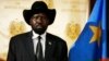 South Sudan's President Salva Kiir addresses a joint news conference with his Sudanese counterpart, Omar Hassan al-Bashir (not pictured), in Juba April 12, 2013. 