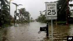 Potopljena ulica u blizini okeana nakon prolaska uragana Irma, Nejpls, Florida, 10. septembra 2017.