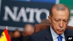 Predsednik Turske Redžep Tajip Erdogan. 11. jul. 2023. (Foto: AP/Mindaugas Kulbis)
