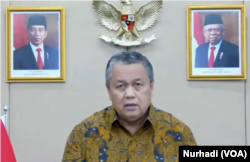 Gubernur Bank Indonesia, Perry Warjiyo, dalam tangkapan layar. (Foto: VOA/Nurhadi)