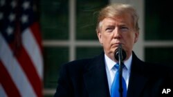 Presiden Amerika Serikat Donald Trump, di Gedung Putih, Washington D.C., 15 Februari 2019. (Foto: dok).