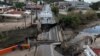 A drone view shows a damaged bridge following floods caused by Storm Bora, in Faliraki, on the island of Rhodes, Greece, Dec. 2, 2024. 