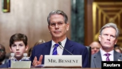 FILE PHOTO: Senate Committee on Finance confirmation hearing on Scott Bessent's nomination to be secretary of treasury, on Capitol Hill in Washington