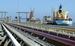 An oil tanker is seen at Jose refinery cargo terminal in Venezuela in this undated file photo.