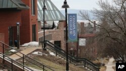 The campus of Champlain College in Burlington, Vermont, is seen during the COVID-19 pandemic, March 11, 2020.