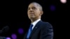 President Barack Obama pauses as he speaks at the election night party at McCormick Place in Chicago, early Wednesday, Nov. 7, 2012.