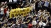Protesters shout slogans inside Taiwan's legislature in Taipei, March 19, 2014.