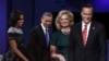 Shugaban Amurka Brack Obama da uwargidansa Michelle, da kuma abokin takararsa Mitt da Ann Romney.