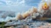 In this photo released by the Italian Firefighters, a view of a violent wildfire that burned the historical pinewood in Pescara, central Italy, Aug. 1, 2021.
