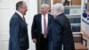 FILE - U.S. President Donald Trump meets with Russian Foreign Minister Sergey Lavrov, left, next to Russian Ambassador to the U.S. Sergei Kislyak at the White House in Washington, May 10, 2017. (Russian Foreign Ministry photo via AP) 