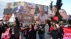 Relatives and supporters of Israeli hostages held in Gaza since the October 7, 2023 attacks, block Ayalon Highway in Tel Aviv during a protest calling for the release of all hostages, on February 13, 2025.